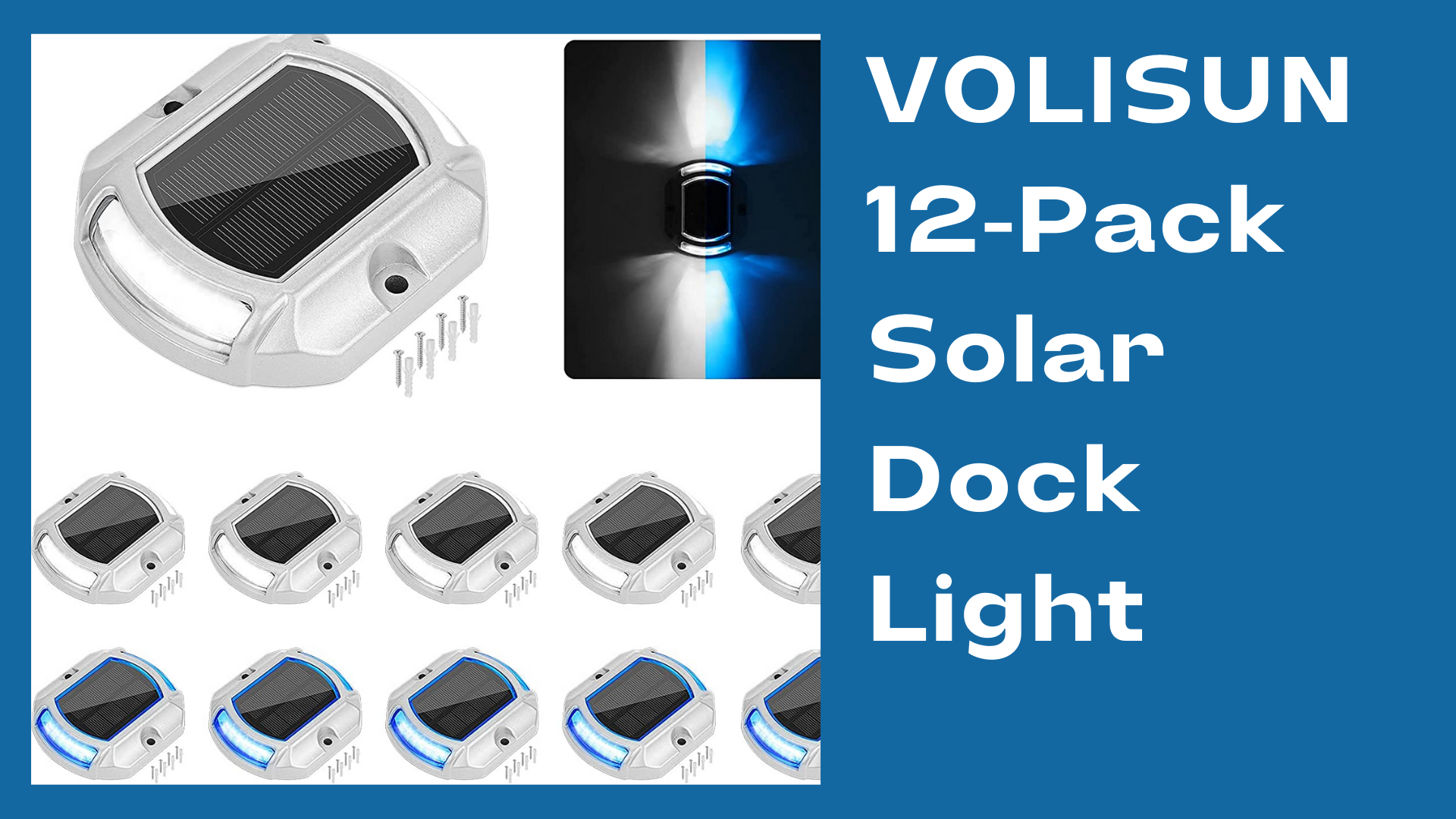 thumbnail interactive-video image 1 of Derynome Solar Fence Lights 8 Pack - 3 Color Modes, IP45 Waterproof, Outdoor Deck & Patio Lighting 1 of 12
